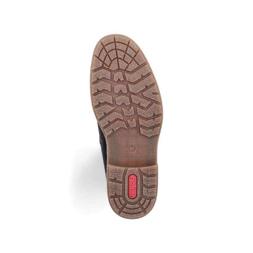 Dunkelbraune Rieker Herren Schnürstiefel 33420-25 aus Glattleder. Schuh Laufsohle.