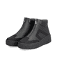 Weiße Rieker Damen Slipper N2162-80 mit Gummischnürung sowie geprägtem Logo. Schuh Außenseite gespiegelt.