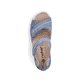 Blaue Rieker Damen Riemchensandalen V7474-10 mit einem Klettverschluss. Schuh von oben.