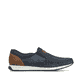 Blaue Rieker Herren Slipper 11954-14 mit einem Gummizug sowie Komfortweite G 1/2. Schuh Innenseite.