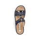 Blaue Rieker Damen Pantoletten V1396-14 mit einem Klettverschluss. Schuh von oben.