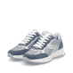 Blaue Rieker Damen Sneaker Low W1307-14 mit einer Schnürung. Schuhpaar seitlich schräg.