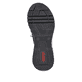 
Urbanschwarze Rieker Damen Sneaker Low M6616-00 mit einer robusten Profilsohle. Schuh Laufsohle