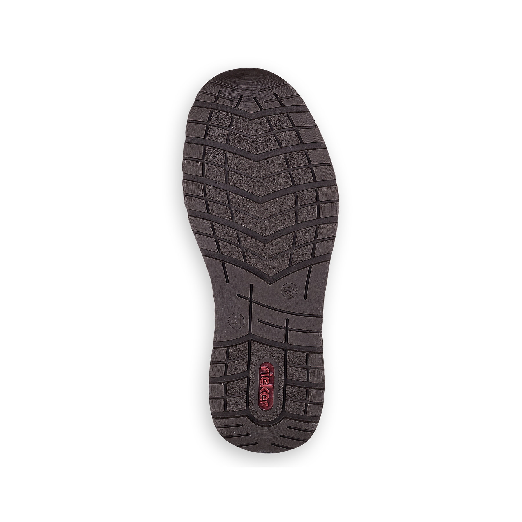 Baskets basses Rieker marron pour homme B9011-25 en cuir lisse. Semelle extérieure de la chaussure.