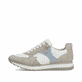 Weiße Rieker Damen Sneaker Low 49010-81 aus Rauleder mit einem Reißverschluss. Schuh Außenseite.