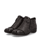 Dunkelbraune Rieker Damen Kurzstiefel 58388-26 aus Glattleder. Schuhpaar seitlich schräg.