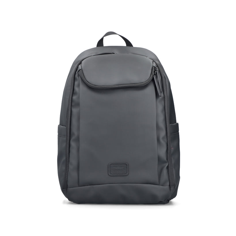 Sac à dos Rieker H5103-00 noir avec fermeture éclair et compartiment pour ordinateur portable. Devant.
