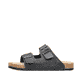 Schwarze Rieker Herren Pantoletten 22190-01 mit Schnallen sowie der Extraweite H. Schuh Außenseite.