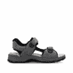 Graue Rieker Herren Trekkingsandalen 26955-42 mit einem Klettverschluss. Schuh Innenseite.