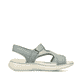 Grüne Rieker Damen Trekkingsandalen V2166-52 mit einem Klettverschluss. Schuh Innenseite.