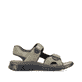 Grüne Rieker Herren Trekkingsandalen 26761-54 mit einem Klettverschluss. Schuh Innenseite.