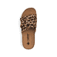 Braune Rieker Damen Pantoletten V8763-61 mit modischen Raffungen. Schuh von oben.