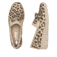 Beige Rieker Damen Loafer 53751-20 mit einem Gummizug sowie schmaler Passform E. Schuh von oben, liegend.