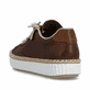 Braune Rieker Damen Sneaker Low M2940-22 aus Glattleder mit einem Reißverschluss. Schuh von hinten.