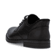 Schwarze Rieker Herren Slipper 10353-00 mit easy Hineinschlüpf-Möglichkeit. Schuh von hinten.