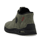 Grünschwarze Rieker Damen Kurzstiefel 44550-54 mit Rieker Air Sohlenfenster. Schuh von hinten.