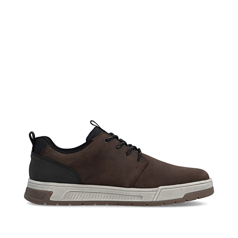Dunkelbraune Rieker Herren Sneaker Low 36005-25 aus Rauleder. Schuh Innenseite.