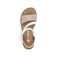 Beige Rieker Keilsandaletten V3660-60 mit trendigen Schnalle. Schuh von oben.