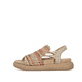 Mehrfarbige Rieker Damen Riemchensandalen V1541-90 mit einem Gummizug. Schuh Außenseite.