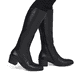 Schwarze Rieker Damen Hochschaftstiefel 73955-00 aus Glattleder. Schuh am Fuß.