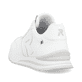Weiße Rieker Damen Sneaker Low W2401-80 mit Schnürung sowie super leichter Sohle. Schuh von hinten.