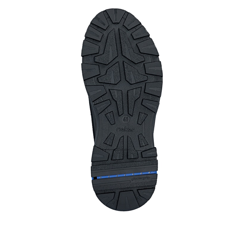 Schwarze Rieker Herren Schnürstiefel 30302-00 mit dem umdrehbaren Glacier Grip. Schuh Laufsohle.