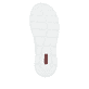 Weiße Rieker Damen Slipper 55064-80 mit Deko-Reißverschluss sowie einem Gummizug. Schuh Laufsohle.