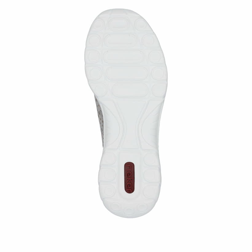 Metallische Rieker Damen Slipper L32P6-90 mit Deko-Reißverschluss sowie Gummizug. Schuh Laufsohle.
