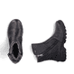 Schwarze Rieker Damen Kurzstiefel Z7263-00 aus Glattleder. Schuh von oben, liegend.