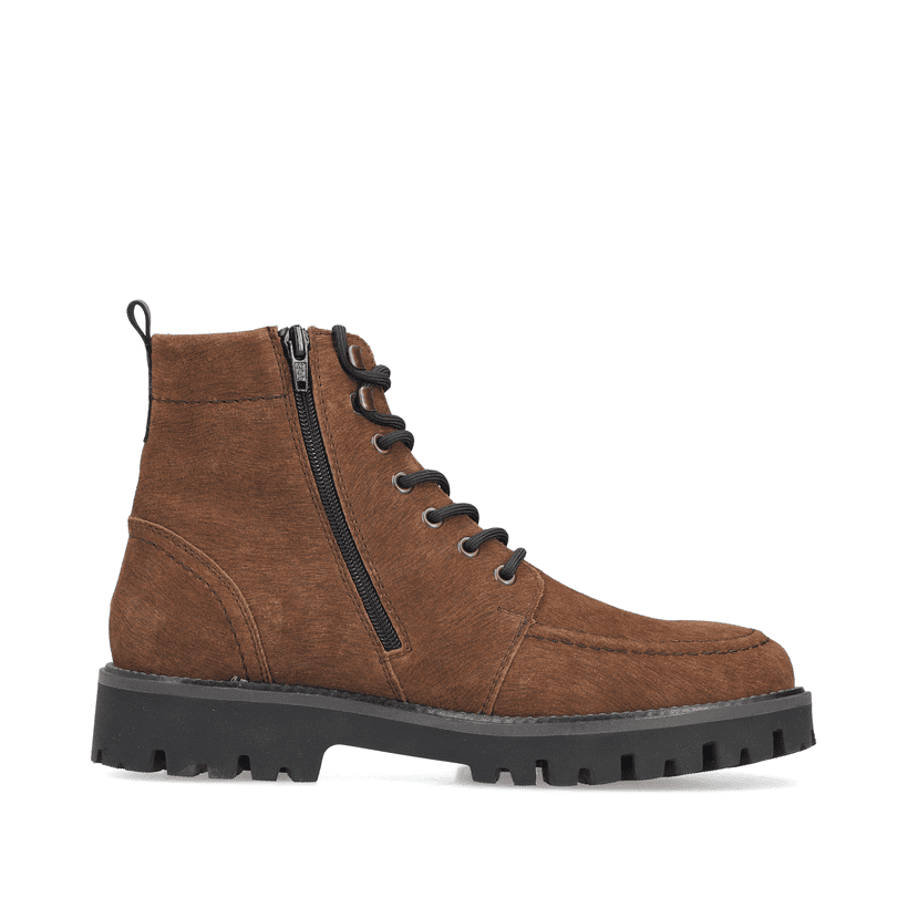 Braune Rieker Herren Schnürstiefel 30414-25 aus Rauleder mit Bergsteiger-Ösen. Schuh Innenseite.