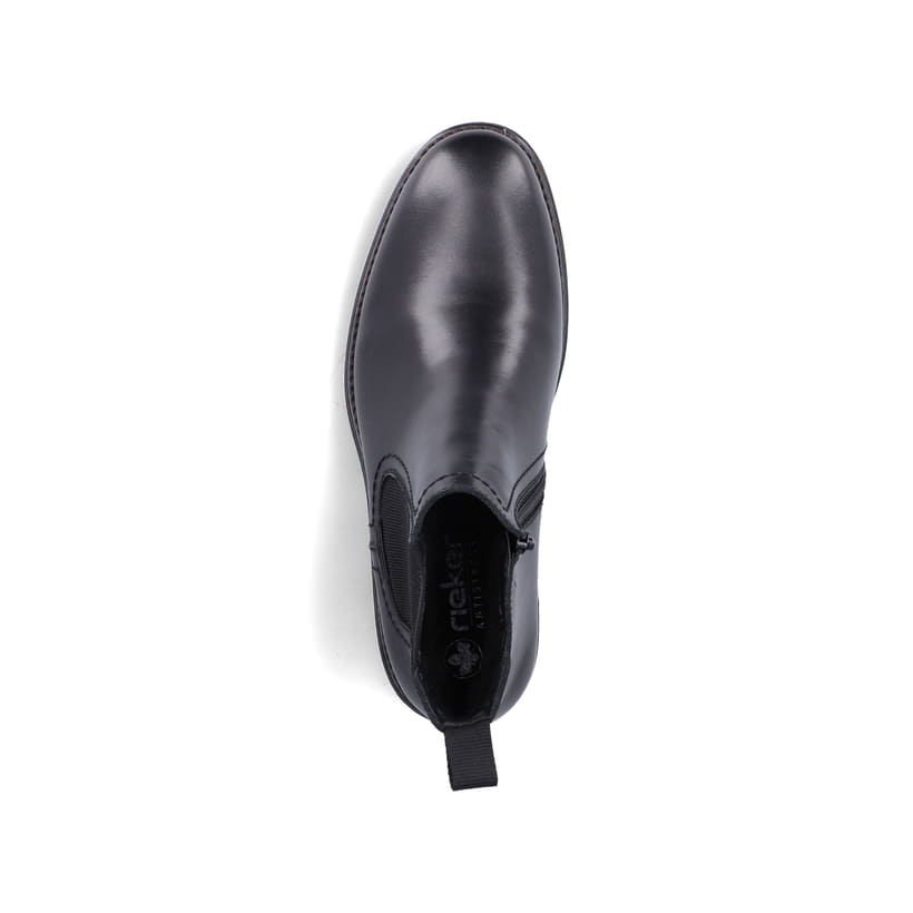 Schwarze Rieker Herren Chelsea Boots 33484-00 aus Glattleder. Schuh von oben.