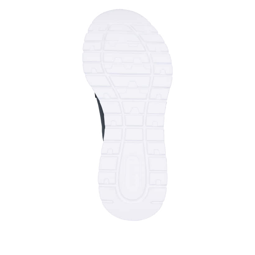Baskets basses Rieker bleues végétaliennes pour femme M6062-14. Semelle extérieure de la chaussure.