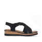 Sandales à lanières Rieker noires femme V4161-00 avec bande élastique. Côté intérieur de la chaussure.