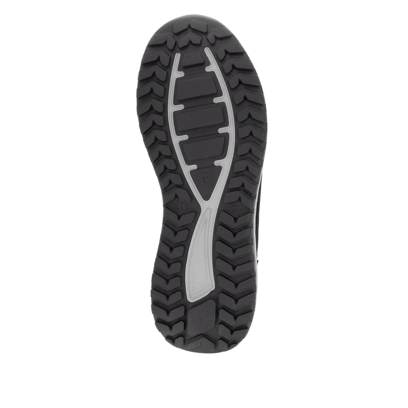 Schwarze Rieker Herren Sneaker Low U0101-00 mit einer super leichten Sohle. Schuh Außenseite gespiegelt.