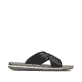 Schwarze Rieker Herren Pantoletten 21082-00 mit der Komfortweite G. Schuh Innenseite.