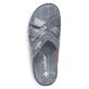 Blaue Rieker Herren Pantoletten 21599-14 mit Komfortweite G sowie leichter Sohle. Schuh von oben.