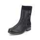 
Tiefschwarze Rieker Damen Kurzstiefel Z6880-00 mit einer schockabsorbierenden Sohle. Schuh seitlich schräg