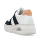 Weiße Rieker Damen Sneaker Low N6410-80 mit Rieker Air Sohlenfenster. Schuh von hinten.