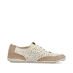 Mocassins Rieker beiges pour femme 43665-64 en cuir lisse. Côté intérieur de la chaussure.