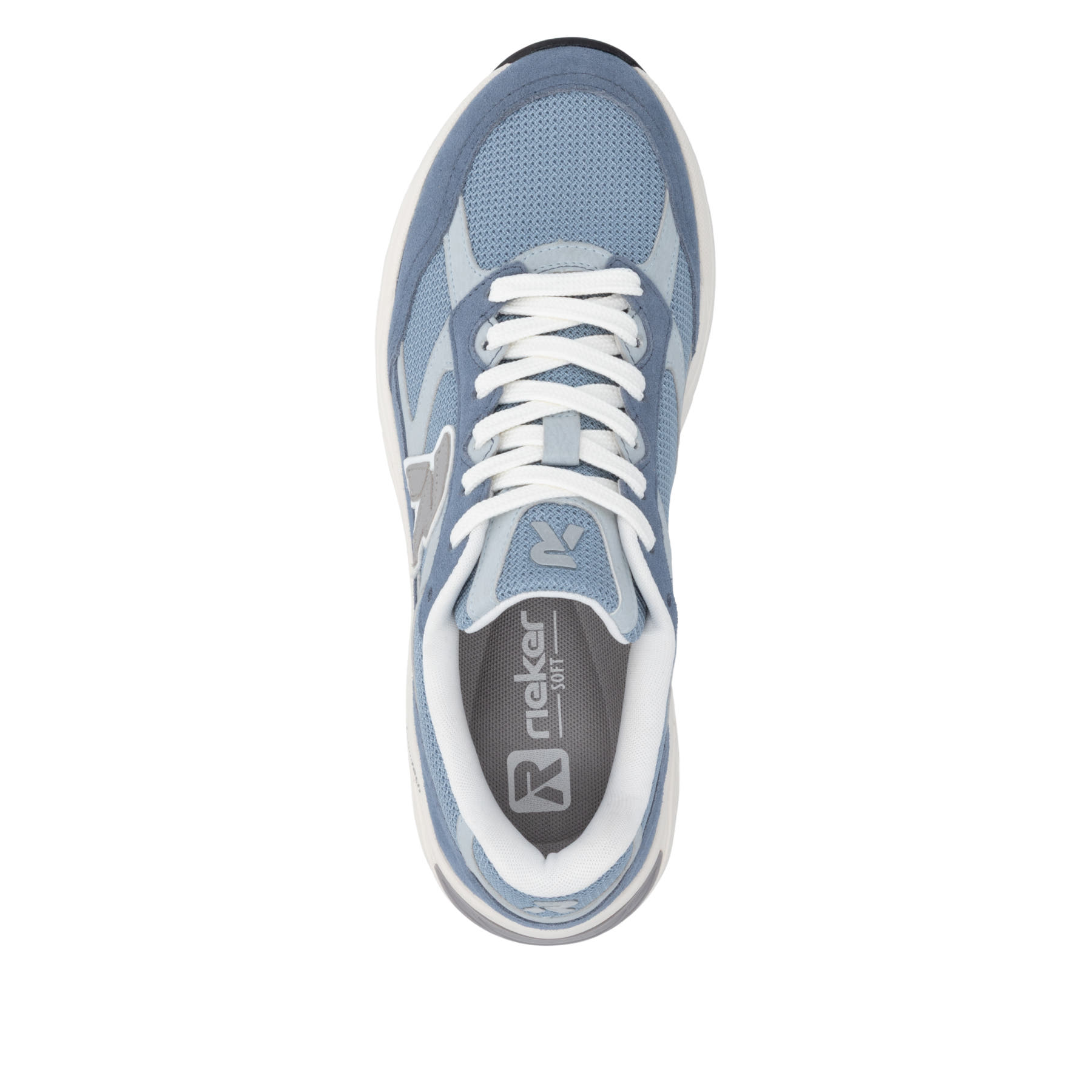 Blaue Rieker Sport Damen Sneaker Low W4201-10. Schuh von oben.