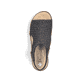 Schwarze Rieker Keilsandaletten 62783-00 mit Reißverschluss sowie Extraweite H. Schuh von oben.