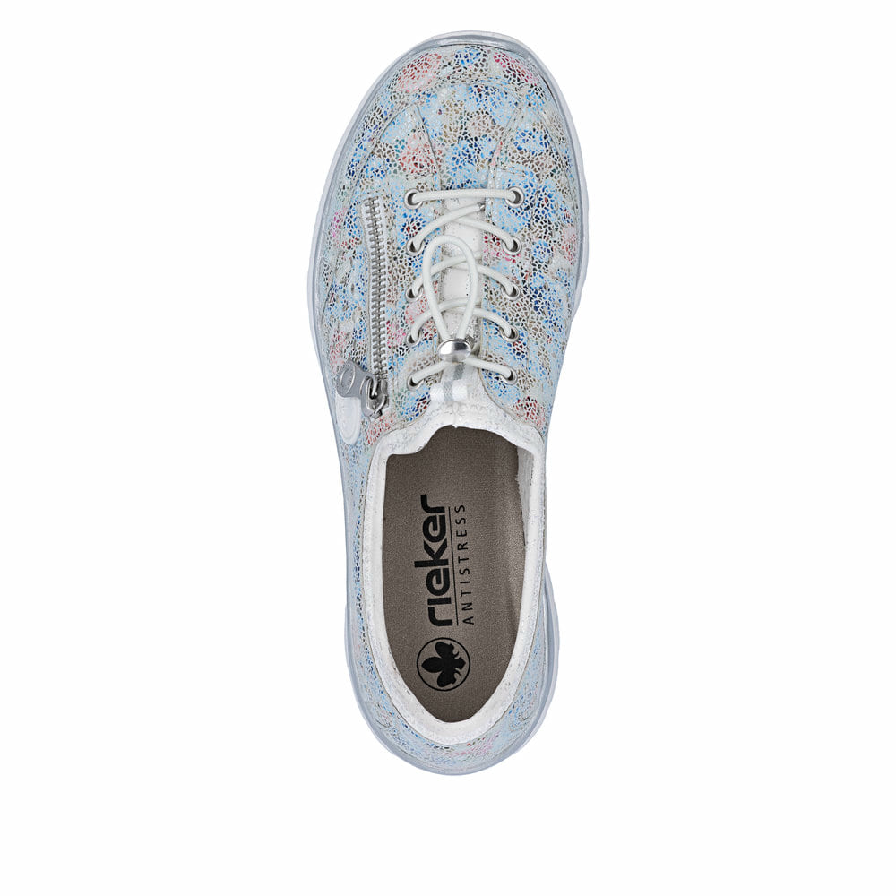 Mocassins Rieker multicolores pour femme L3252-91. Chaussure vue de dessus.