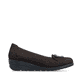Dunkelbraune Rieker Ballerinas L5362-25 mit Deko-Schnalle. Schuh Innenseite.