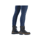 
Graphitschwarze Rieker Damen Biker Boots 72612-00 mit Schnürung und Reißverschluss. Schuh am Fuß