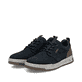 Dunkelblaue Rieker Herren Sneaker Low 36005-14 aus Rauleder. Schuhpaar seitlich schräg.