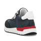 Blaue Rieker Damen Sneaker Low 58923-14 mit einem Reißverschluss. Schuh von hinten.