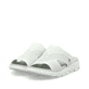 Rosane waschbare Rieker Damen Pantoletten V8451-53 mit einem Gummizug. Schuhpaar seitlich schräg.