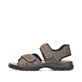 Braune Rieker Herren Trekkingsandalen 25051-27 mit einem Klettverschluss. Schuh Außenseite.