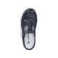 Dunkelblaue Rieker Damen Clogs L0396-14 aus Glattleder mit raffinierten Cut-Outs. Schuh von oben.