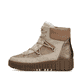 Beige Rieker Damen Schnürstiefel Y6120-60 mit einem Reißverschluss. Schuh Außenseite.